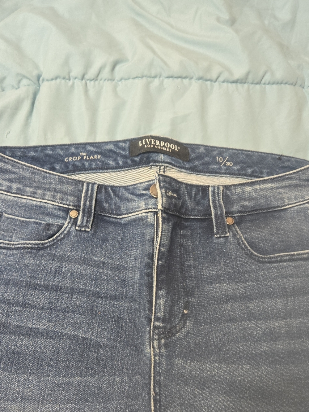 Liverpool Los Angeles Women's Crop Flare Jeans - Blue Wash